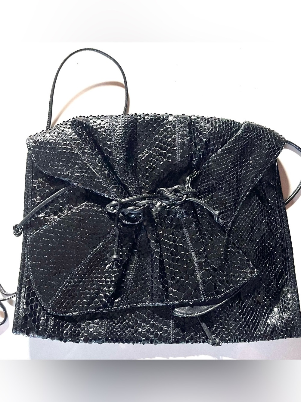 Carlos Falchi Butterfly Vintage Snakeskin Crossbody Bag
